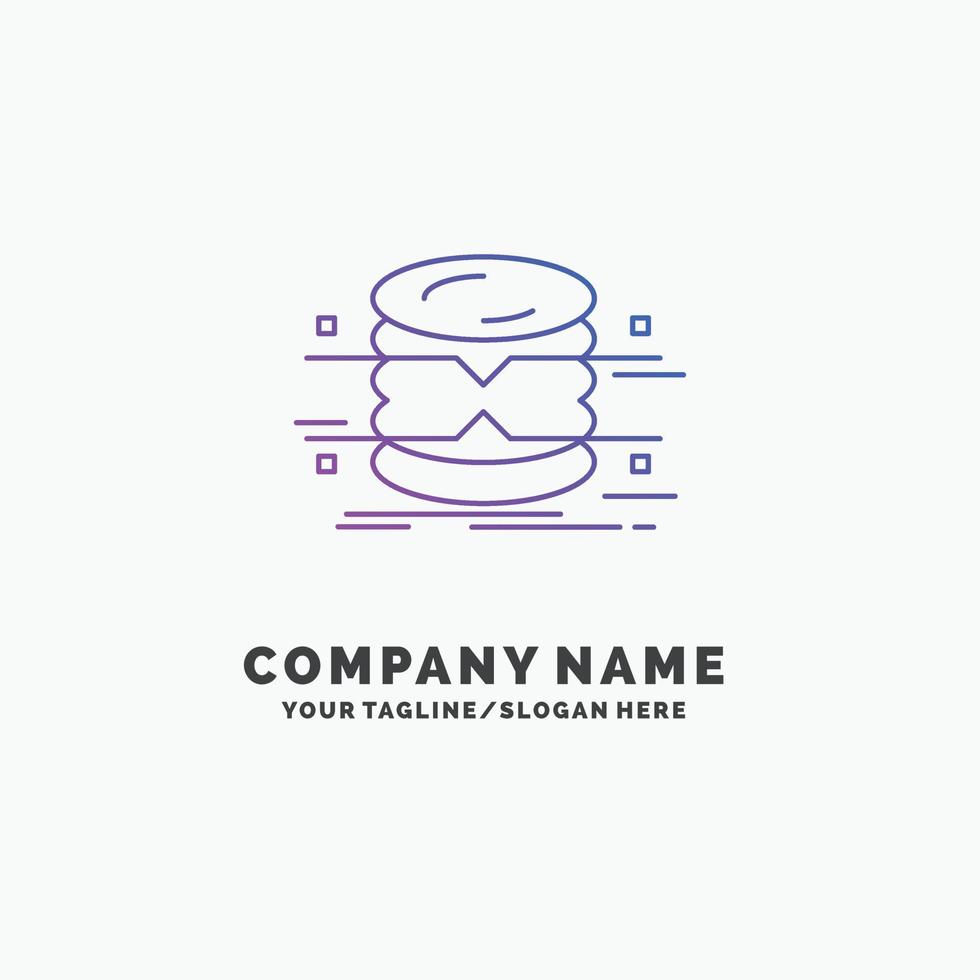 database. data. architecture. infographics. monitoring Purple Business Logo Template. Place for Tagline vector