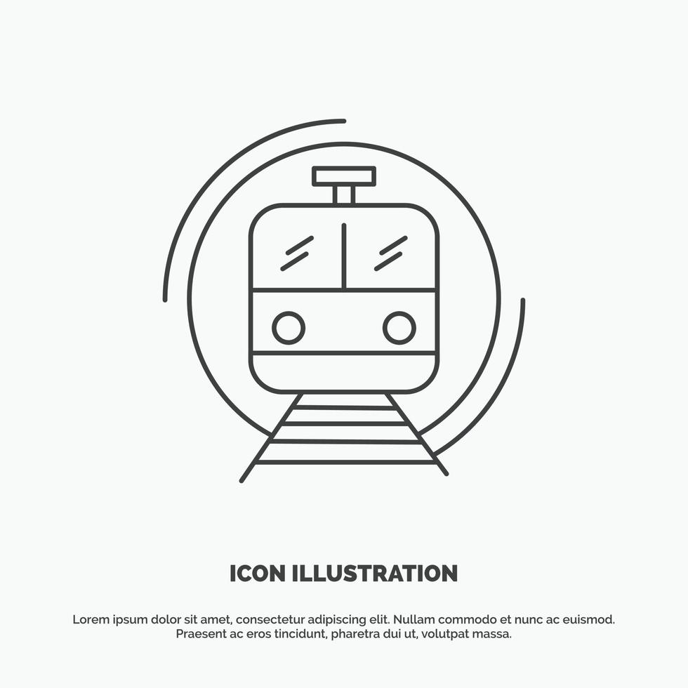 metro. train. smart. public. transport Icon. Line vector gray symbol for UI and UX. website or mobile application