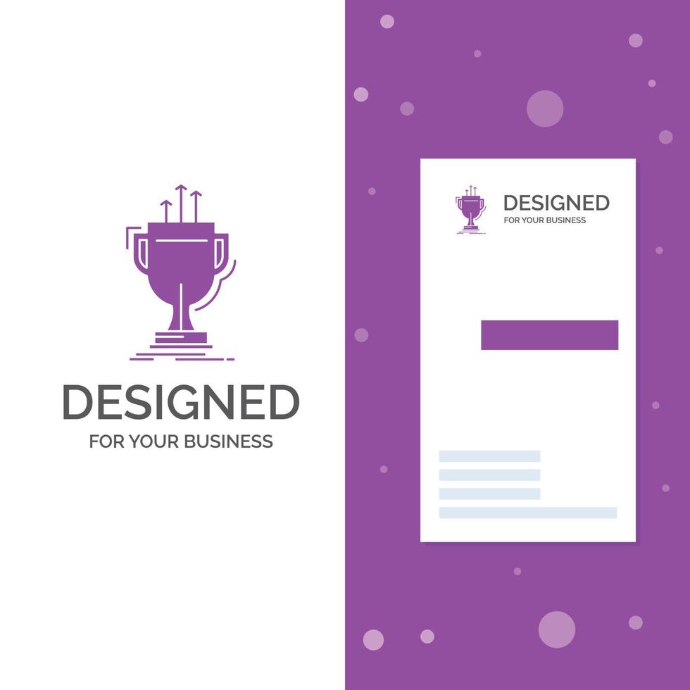 Business Logo for award. competitive. cup. edge. prize. Vertical Purple Business .Visiting Card template. Creative background vector illustration