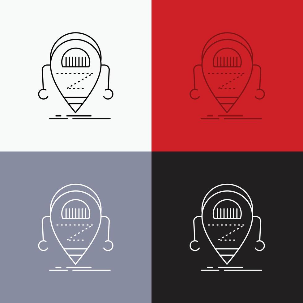 Android. beta. droid. robot. Technology Icon Over Various Background. Line style design. designed for web and app. Eps 10 vector illustration