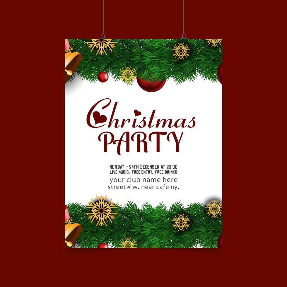 Christmas card design with elegant design and red background vector