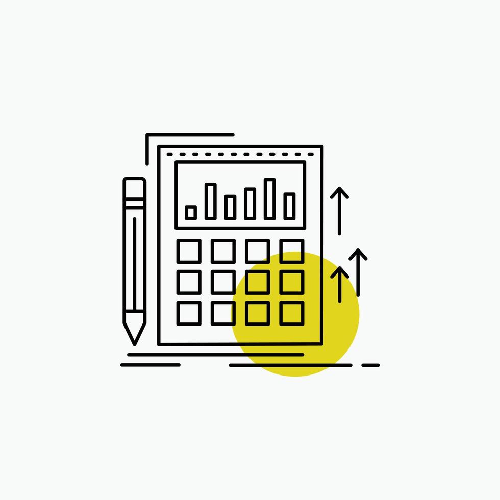 Accounting. audit. banking. calculation. calculator Line Icon vector