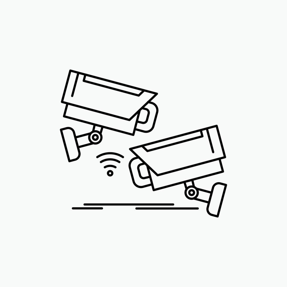 CCTV. Camera. Security. Surveillance. Technology Line Icon. Vector isolated illustration