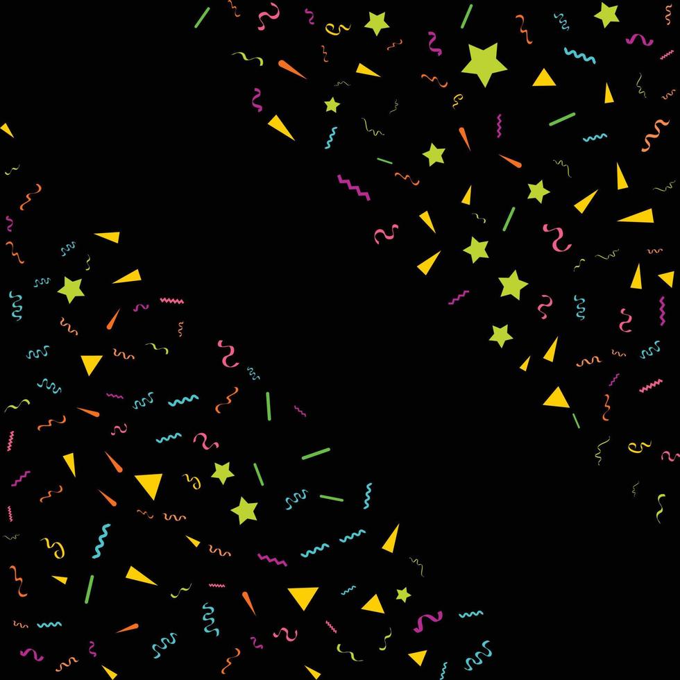 confetti concept design template holiday Happy Day. Black Background Celebration Vector illustration.