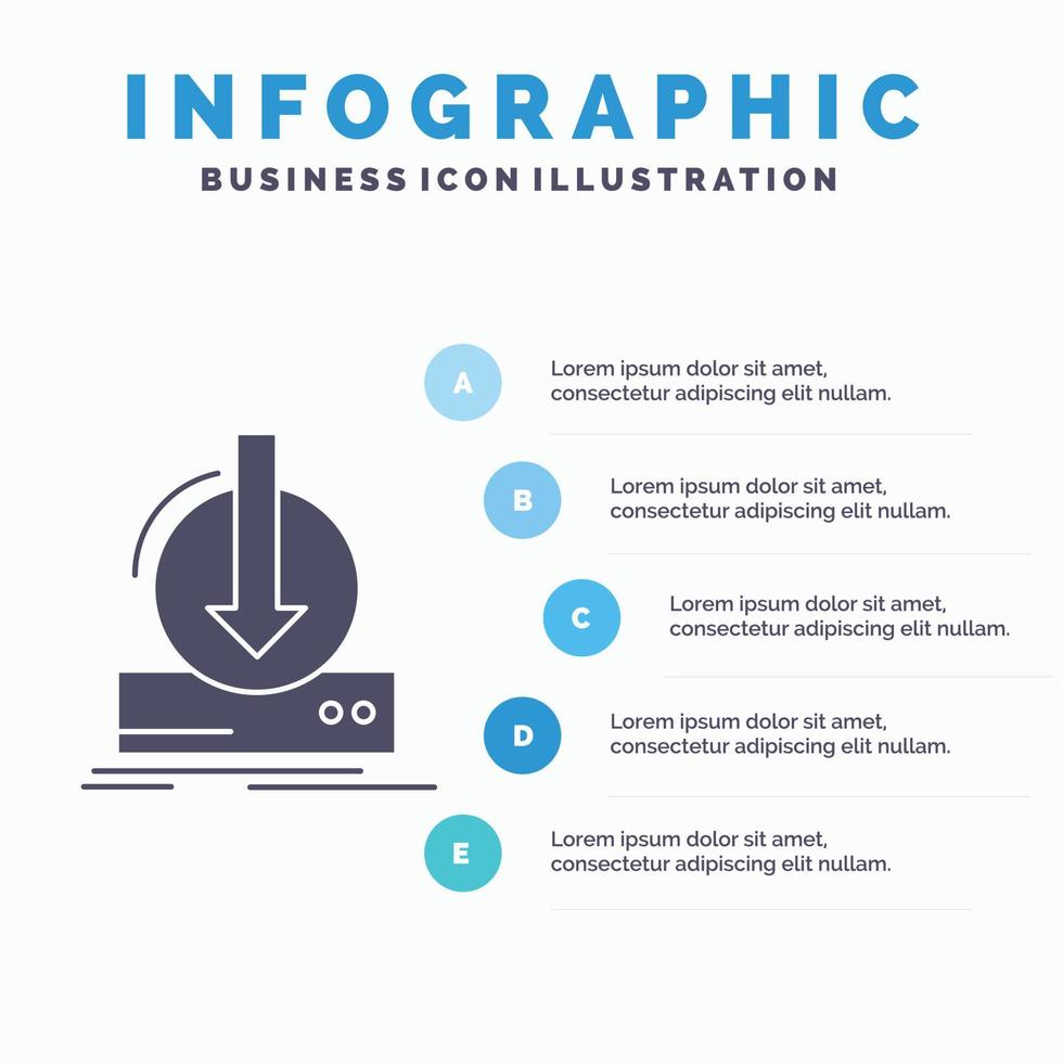 Addition. content. dlc. download. game Infographics Template for Website and Presentation. GLyph Gray icon with Blue infographic style vector illustration.