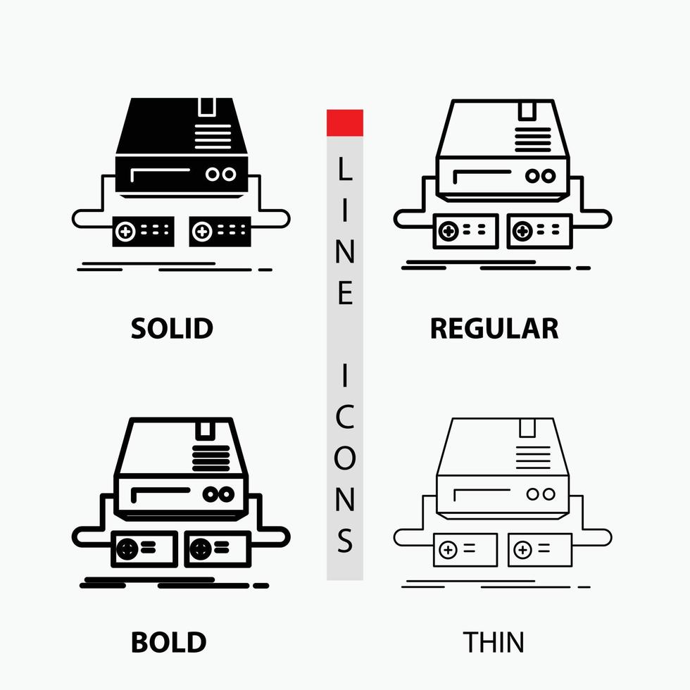 Console. game. gaming. pad. drive Icon in Thin. Regular. Bold Line and Glyph Style. Vector illustration