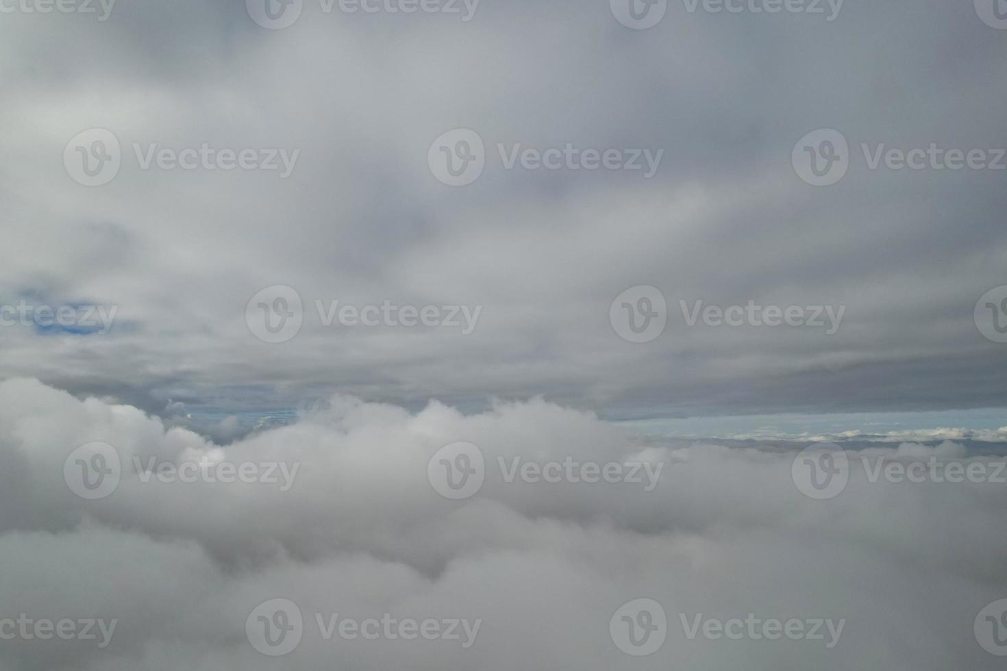 Beautiful Sky with Dramatic Clouds Drone's High Angle Footage over City of England UK photo