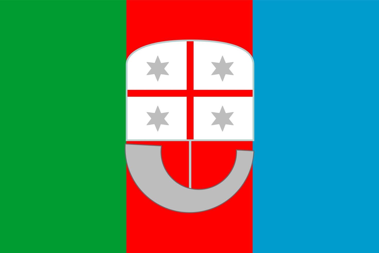 Liguria Flag. Region of Italy. Vector illustration.