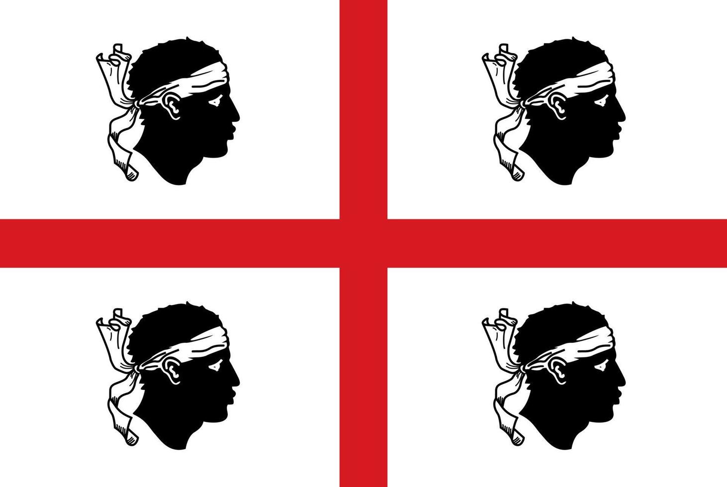Sardinia Flag. Region of Italy. Vector illustration.