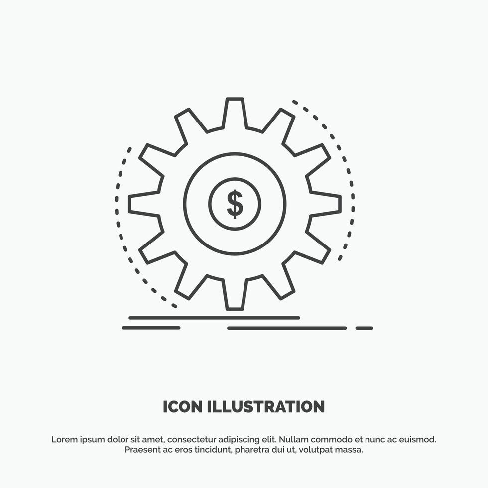 Finance. flow. income. making. money Icon. Line vector gray symbol for UI and UX. website or mobile application