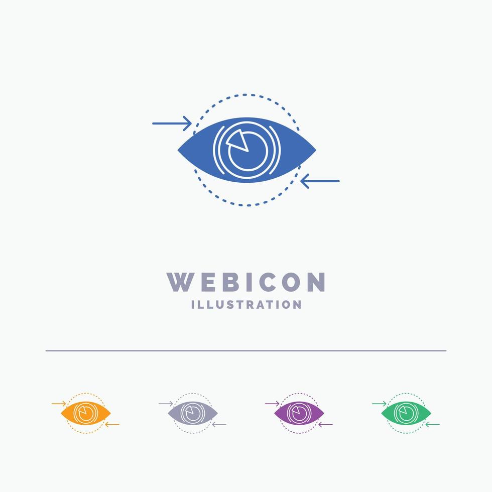 negocio. ojo. marketing. visión. plantilla de icono web de glifo de color plan 5 aislada en blanco. ilustración vectorial vector