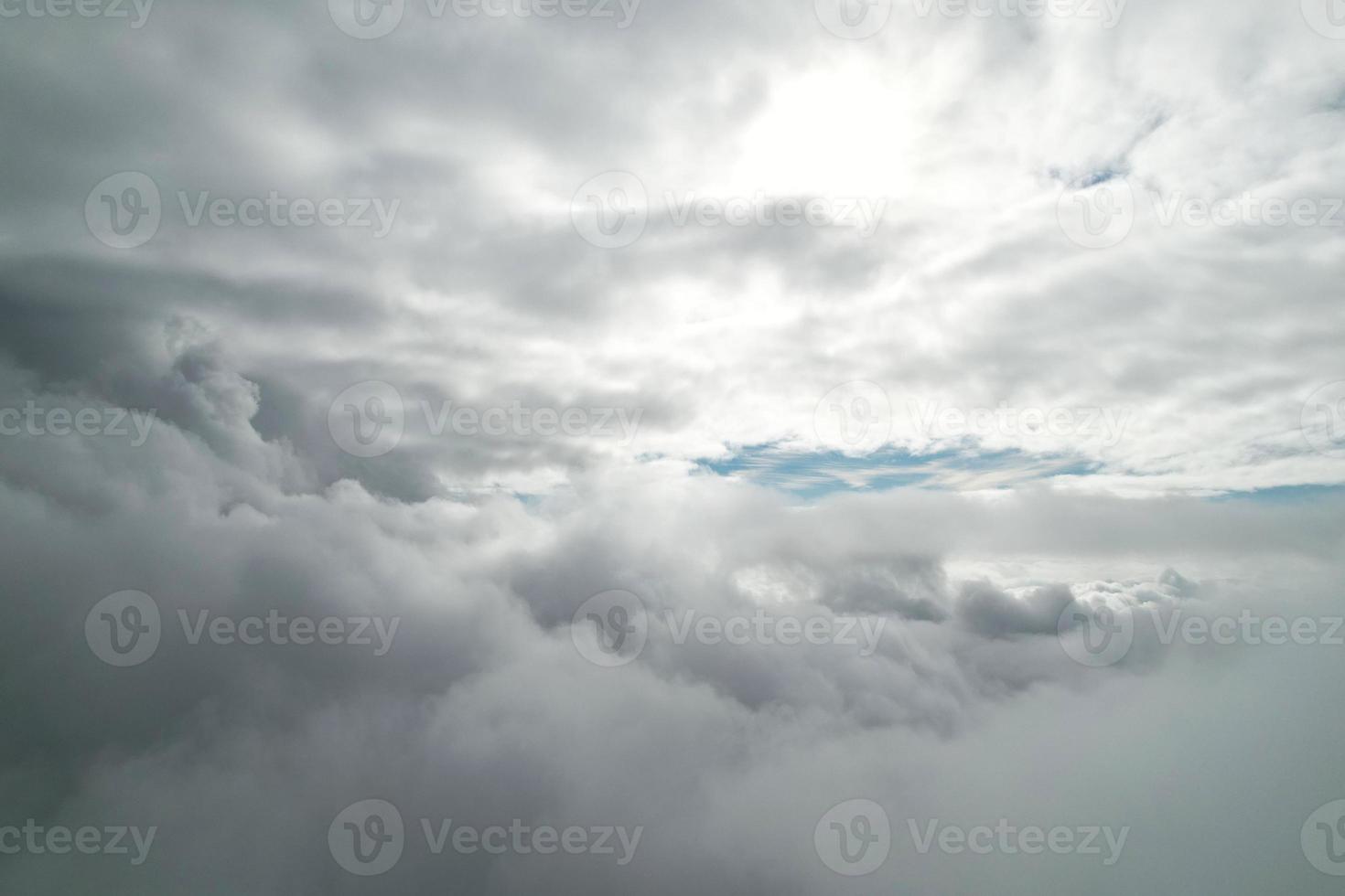 Beautiful Sky with Dramatic Clouds Drone's High Angle Footage over City of England UK photo