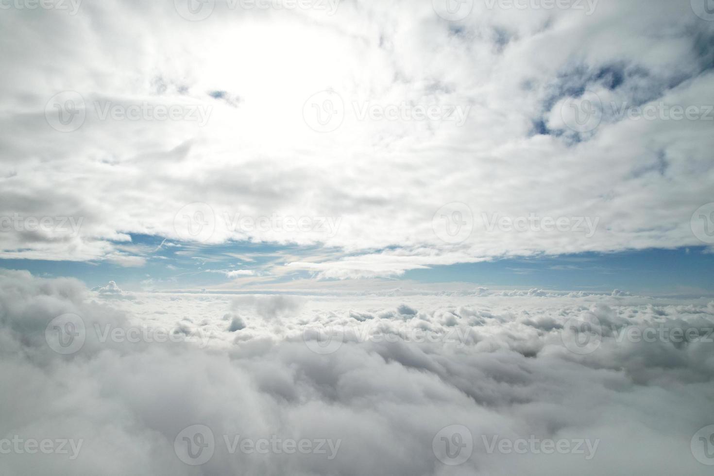 Beautiful Sky with Dramatic Clouds Drone's High Angle Footage over City of England UK photo