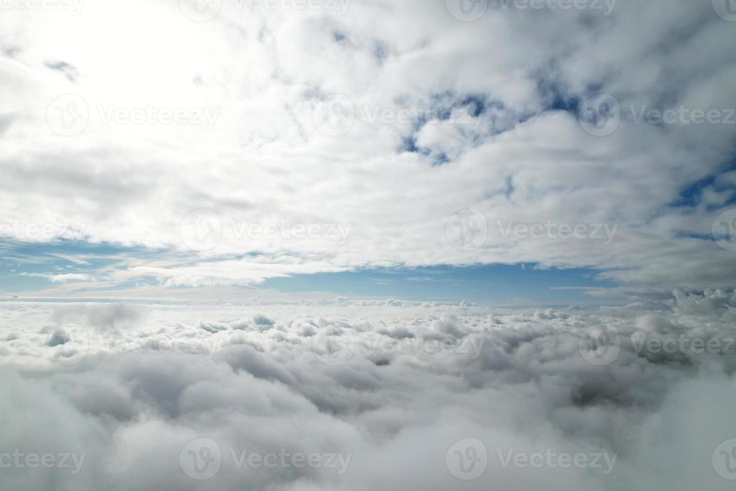Beautiful Sky with Dramatic Clouds Drone's High Angle Footage over City of England UK photo