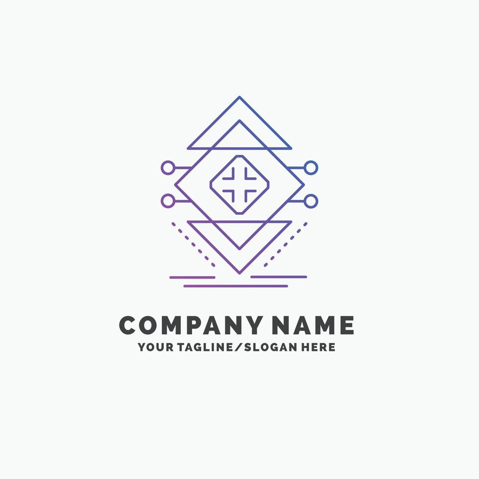 Computing. data. infrastructure. science. structure Purple Business Logo Template. Place for Tagline vector