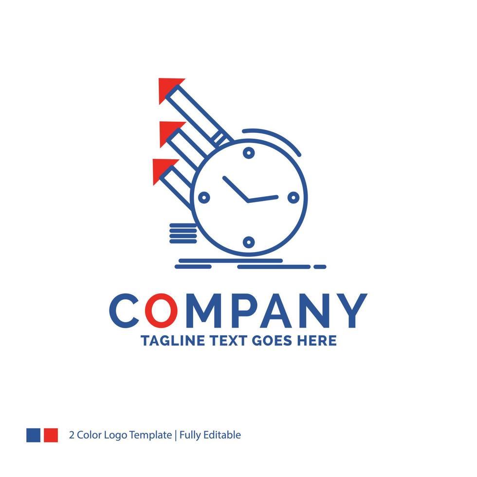Company Name Logo Design For detection. inspection. of. regularities. research. Blue and red Brand Name Design with place for Tagline. Abstract Creative Logo template for Small and Large Business. vector