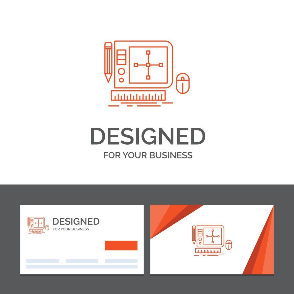 Business logo template for design. Graphic. Tool. Software. web Designing. Orange Visiting Cards with Brand logo template vector