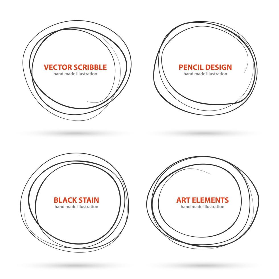 Hand drawn scribble circles template. Vector