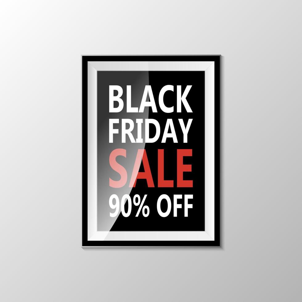 Black Friday sale frame banner on white wall vector