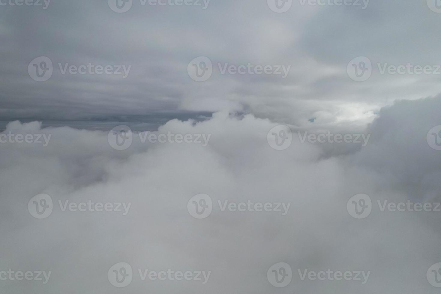 Beautiful Sky with Dramatic Clouds Drone's High Angle Footage over City of England UK photo