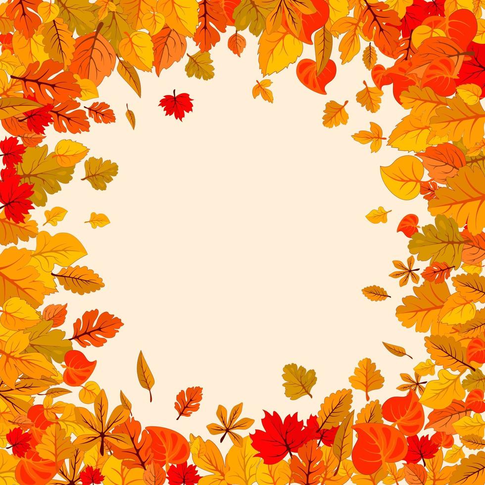 Autumn leaves fall isolated background. Golden autumn poster template. Vector illustration eps10