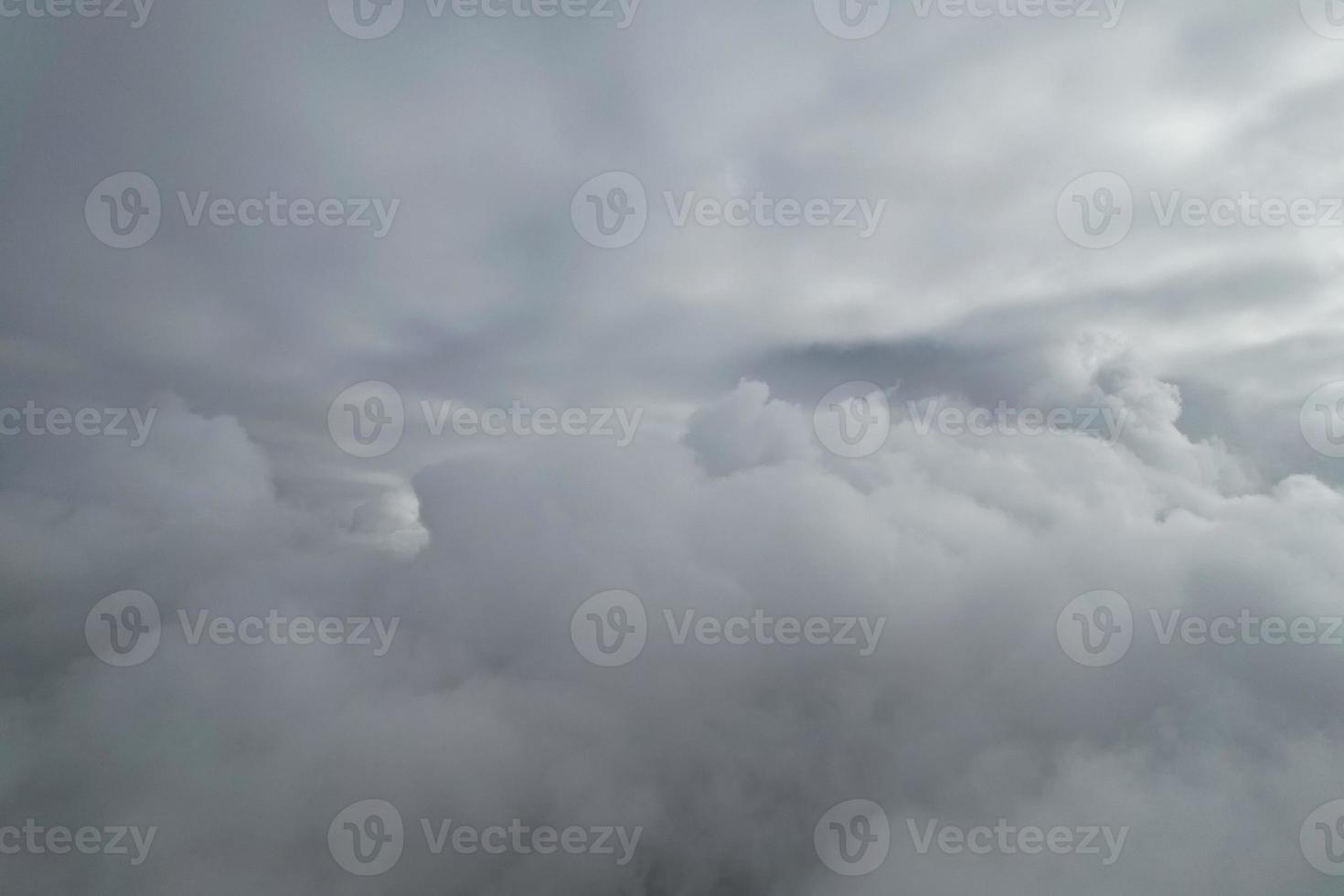 Beautiful Sky with Dramatic Clouds Drone's High Angle Footage over City of England UK photo