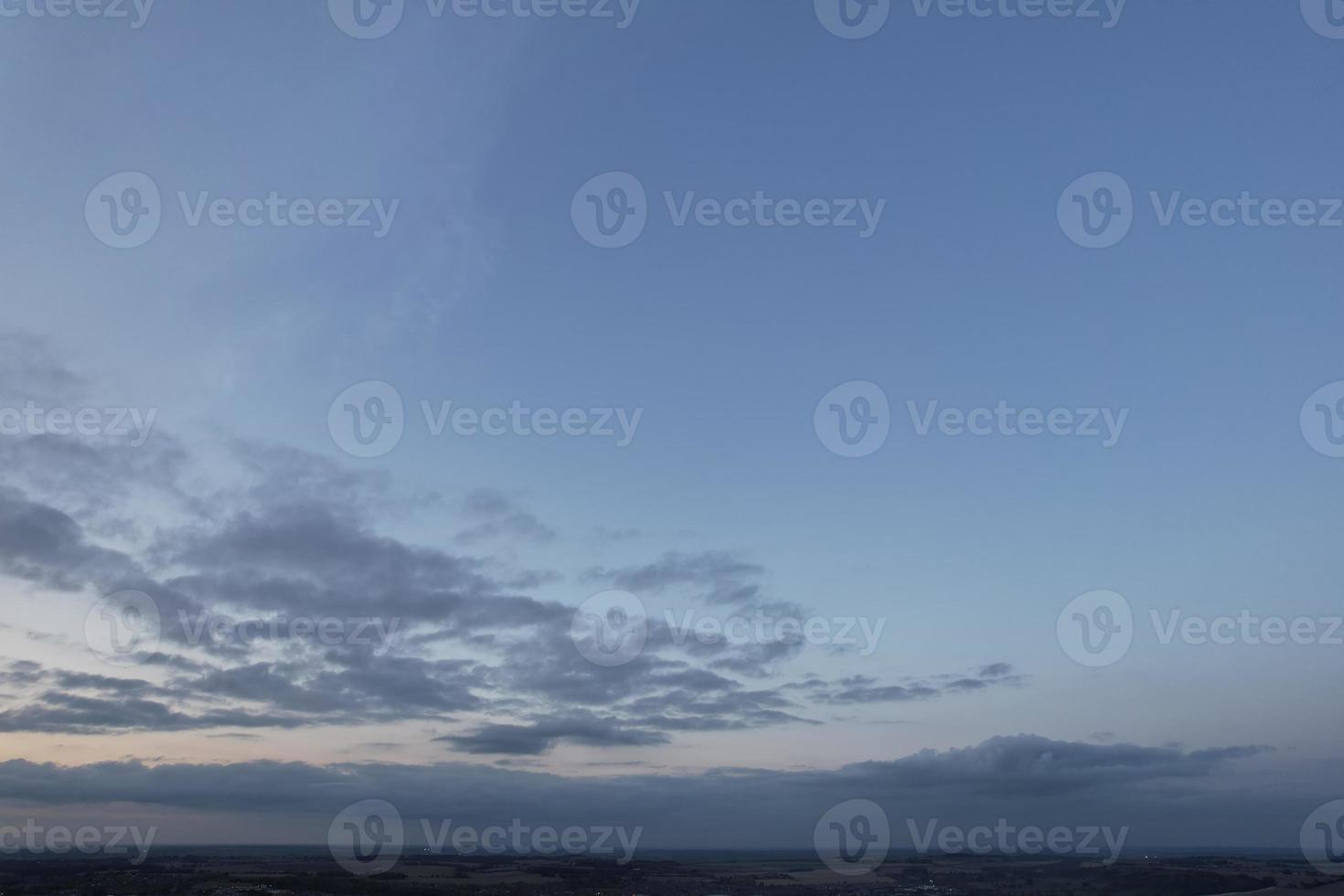 Beautiful Sky with Dramatic Clouds Drone's High Angle Footage over City of England UK photo