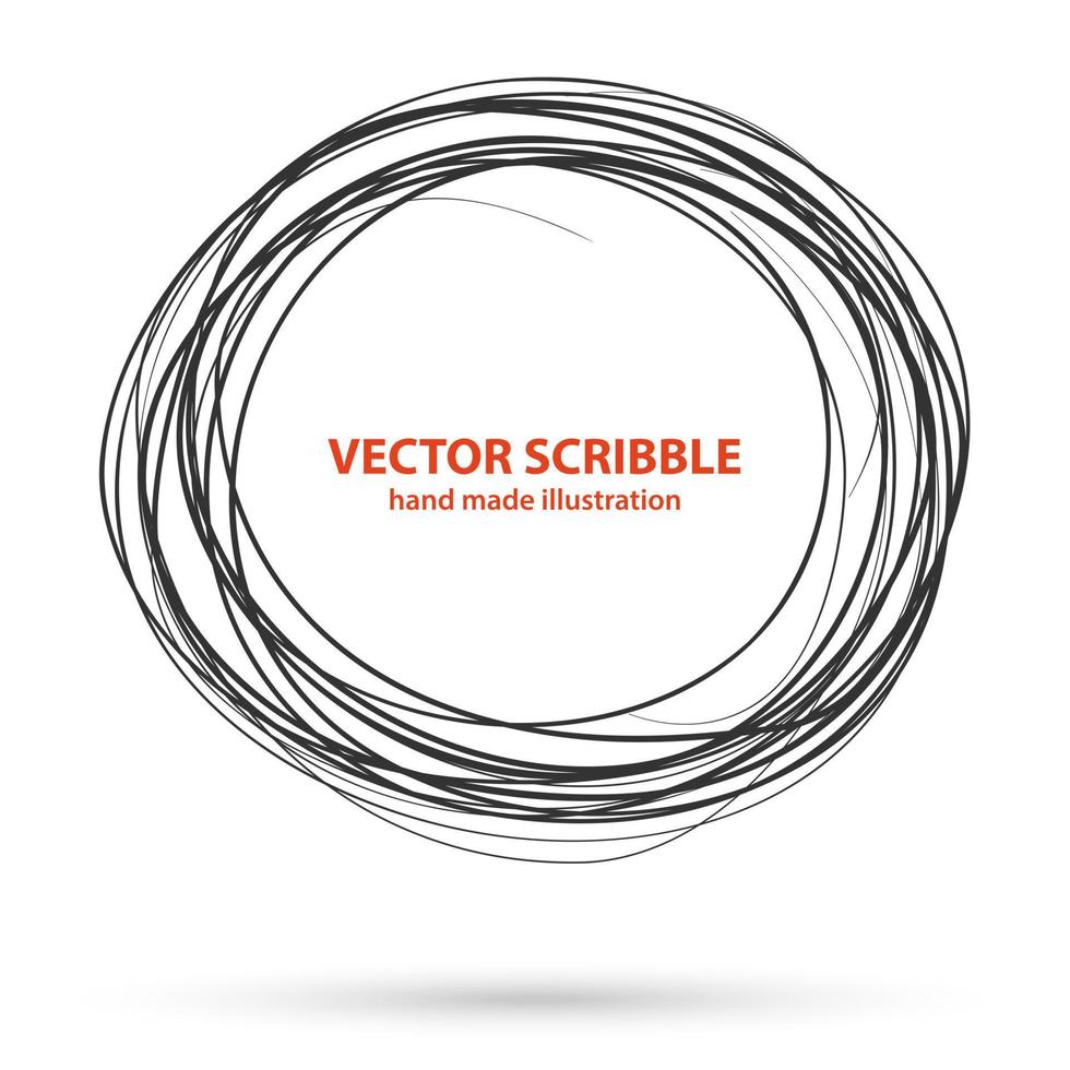 Hand drawn scribble circles template vector