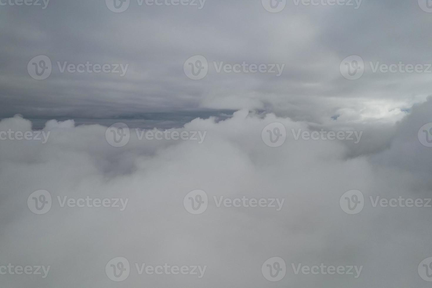 Beautiful Sky with Dramatic Clouds Drone's High Angle Footage over City of England UK photo