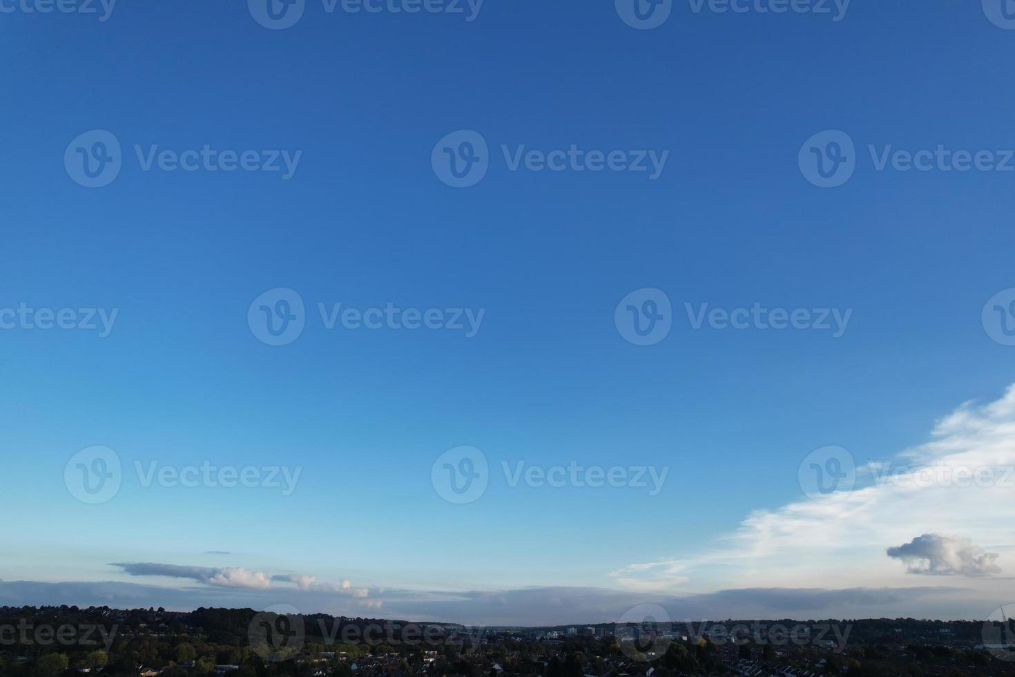 Beautiful Sky with Dramatic Clouds Drone's High Angle Footage over City of England UK photo