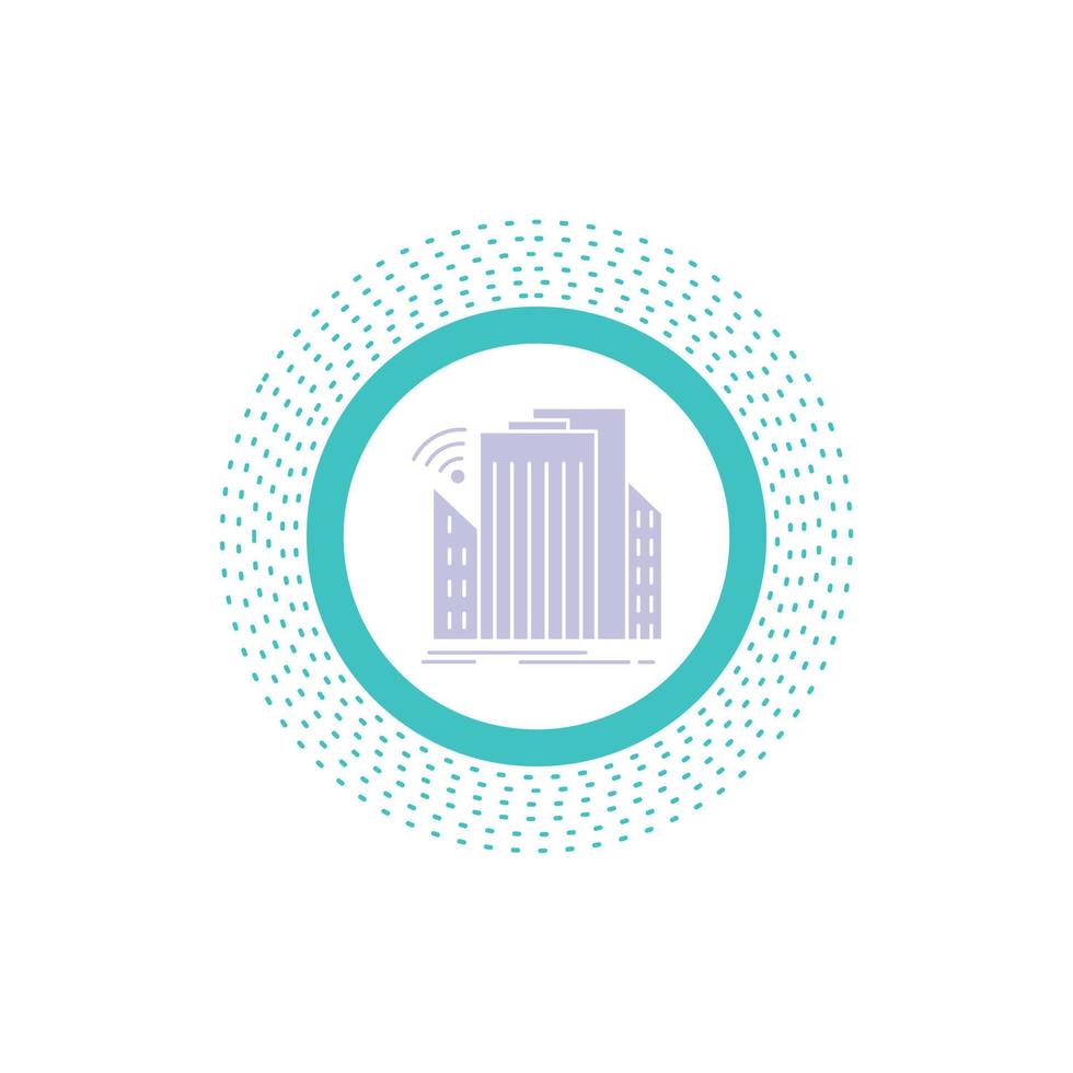 Buildings. city. sensor. smart. urban Glyph Icon. Vector isolated illustration