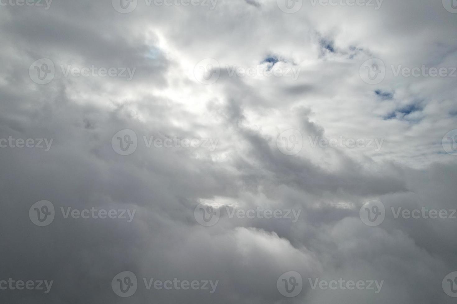Beautiful Sky with Dramatic Clouds Drone's High Angle Footage over City of England UK photo