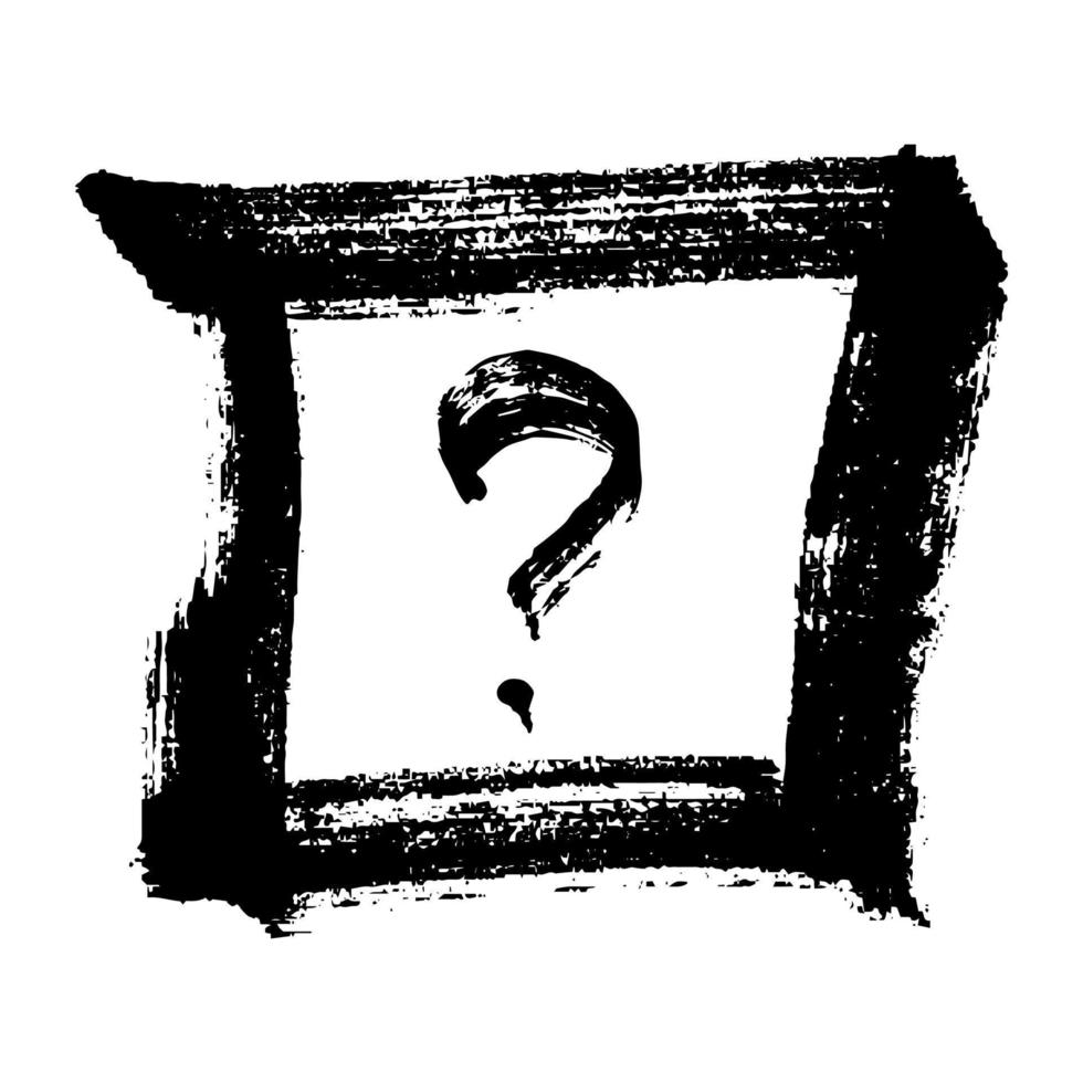 Hand drawn ink question mark illustration in sketch style. Single element for design vector