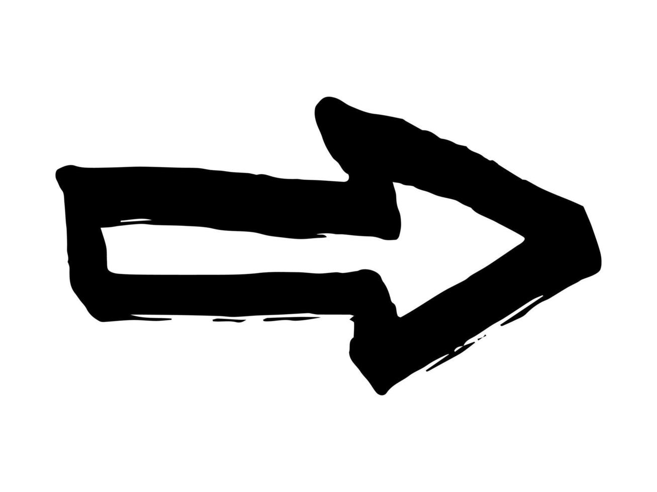 Hand drawn ink arrow illustration in sketch style. Business doodle clipart. Single element for design vector