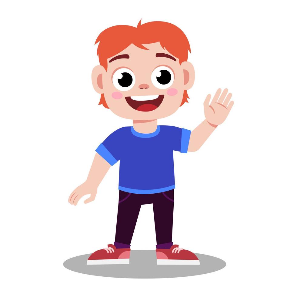 little boy show agreement with thumb up hand gesture vector