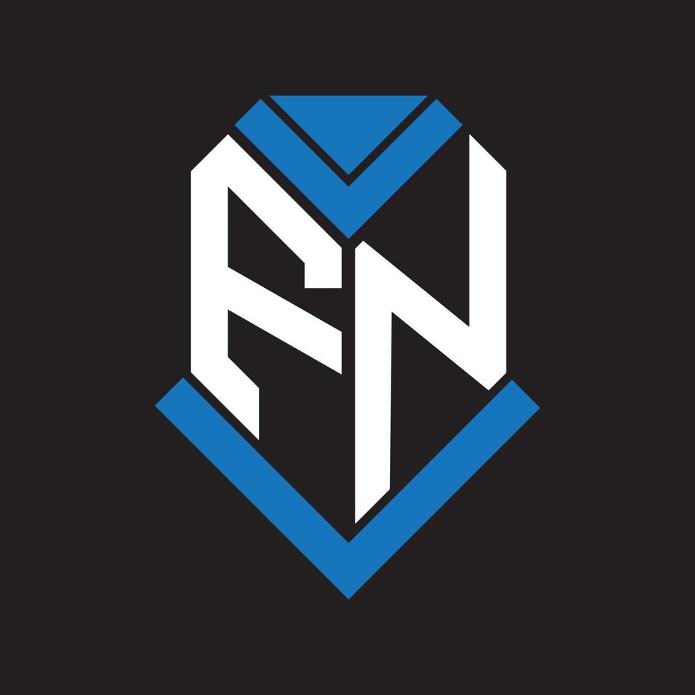 diseño de logotipo de letra fn sobre fondo negro. concepto de logotipo de letra de iniciales creativas fn. diseño de letras FN. vector