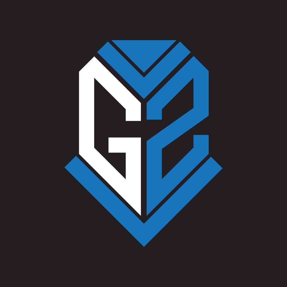 GZ letter logo design on black background. GZ creative initials letter logo concept. GZ letter design. vector
