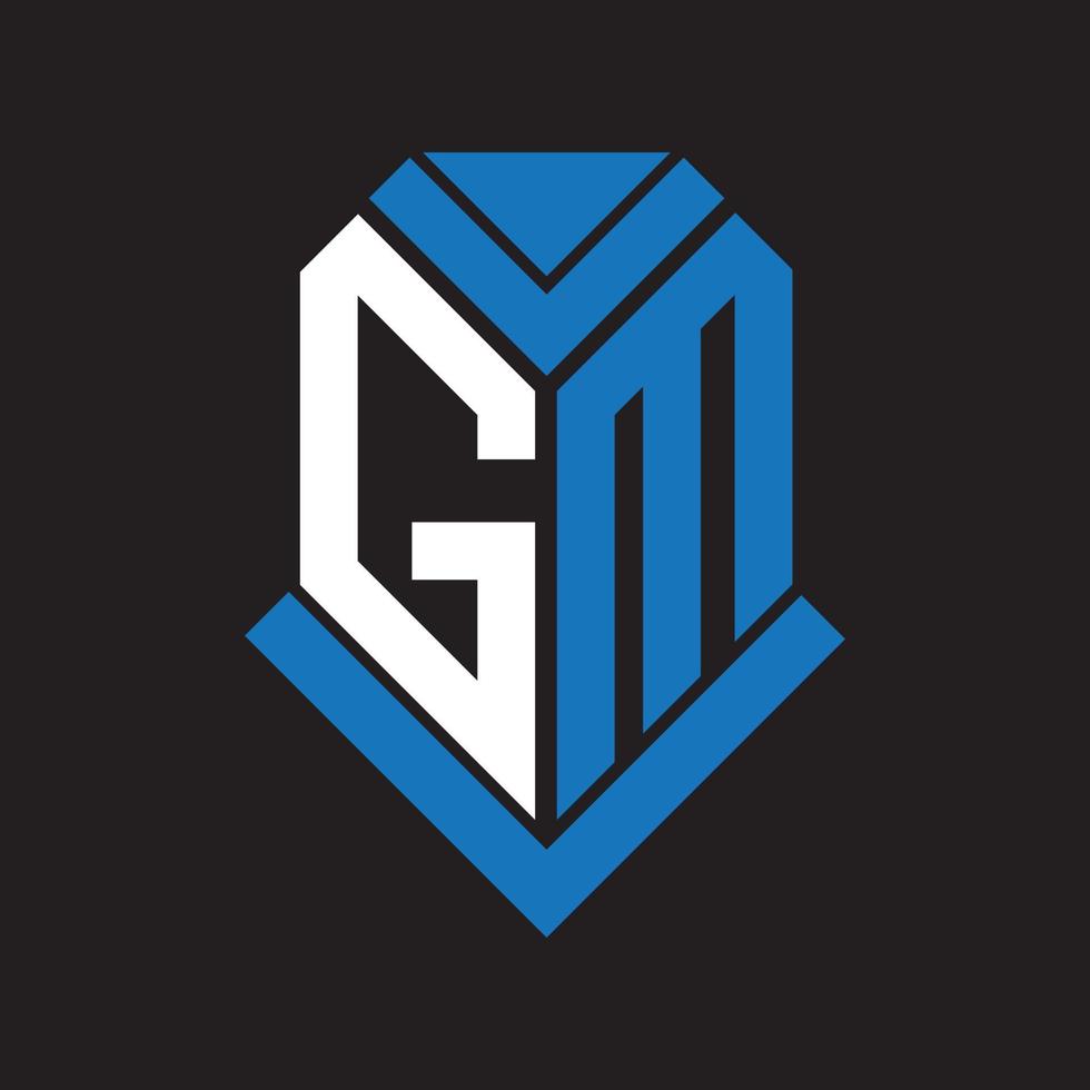 GM letter logo design on black background. GM creative initials letter logo concept. GM letter design. vector