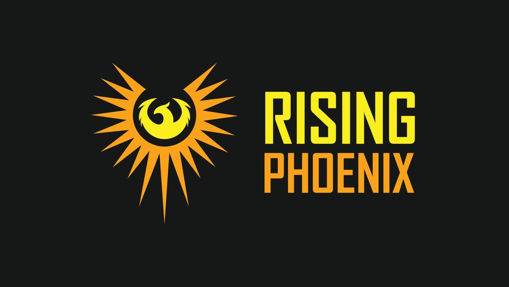 plantilla de diseño de logotipo moderno de phoenix en ascenso vector