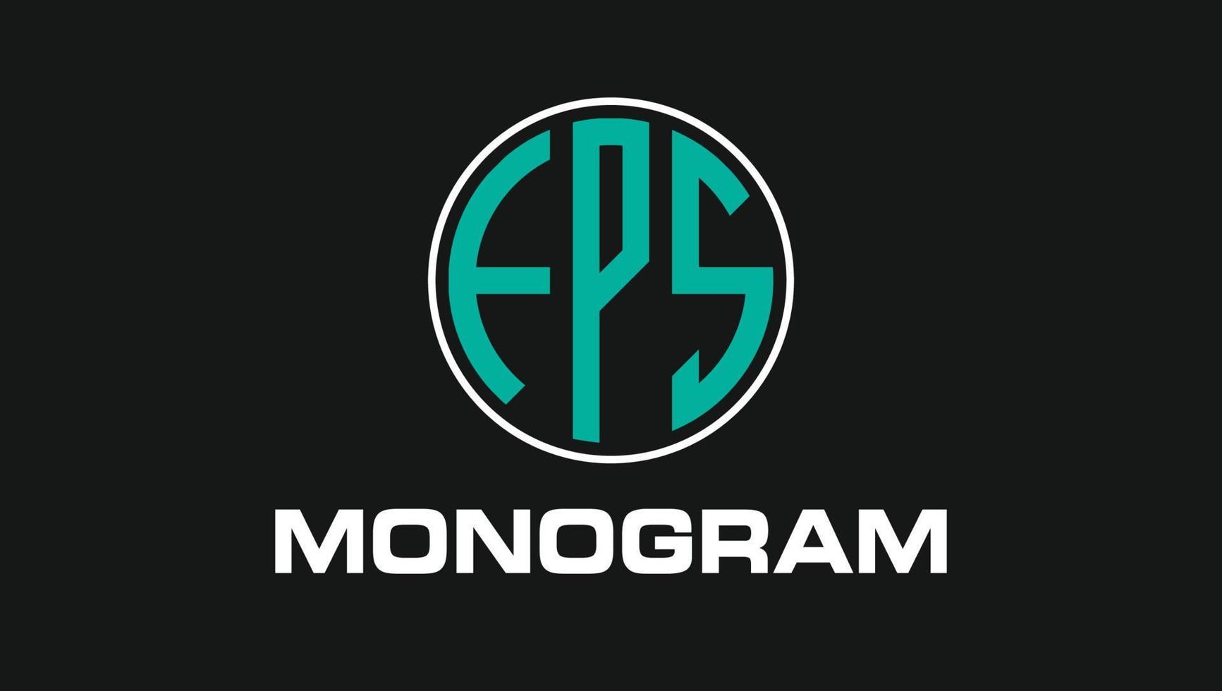 plantilla de diseño de logotipo de marca de letra monograma circular fps vector