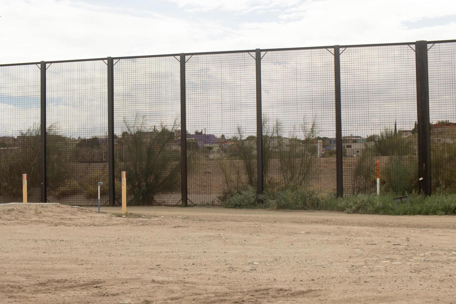 El Paso, Texas, USA September 29, 2022 Border Wall along the US Mexico Border near Downtown El Paso photo