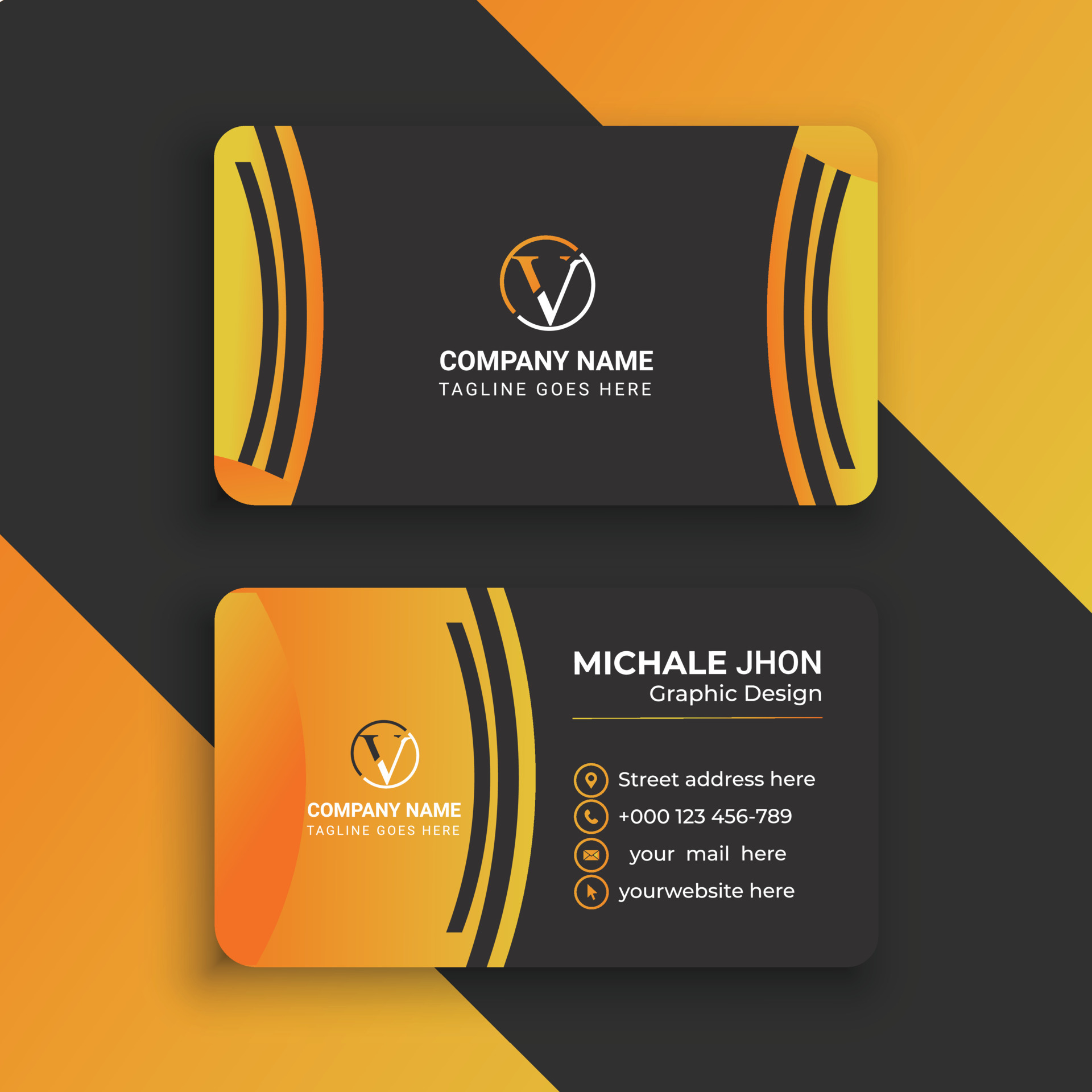 Modern business card. Simple business card design. Creative and elegant