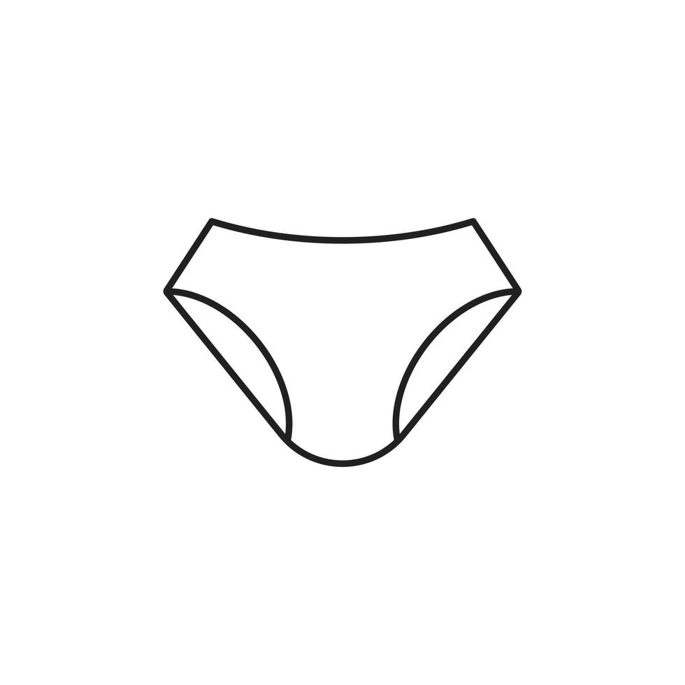 eps10 black vector man or woman underwear line art icon isolated on white  background. Underwear Pants