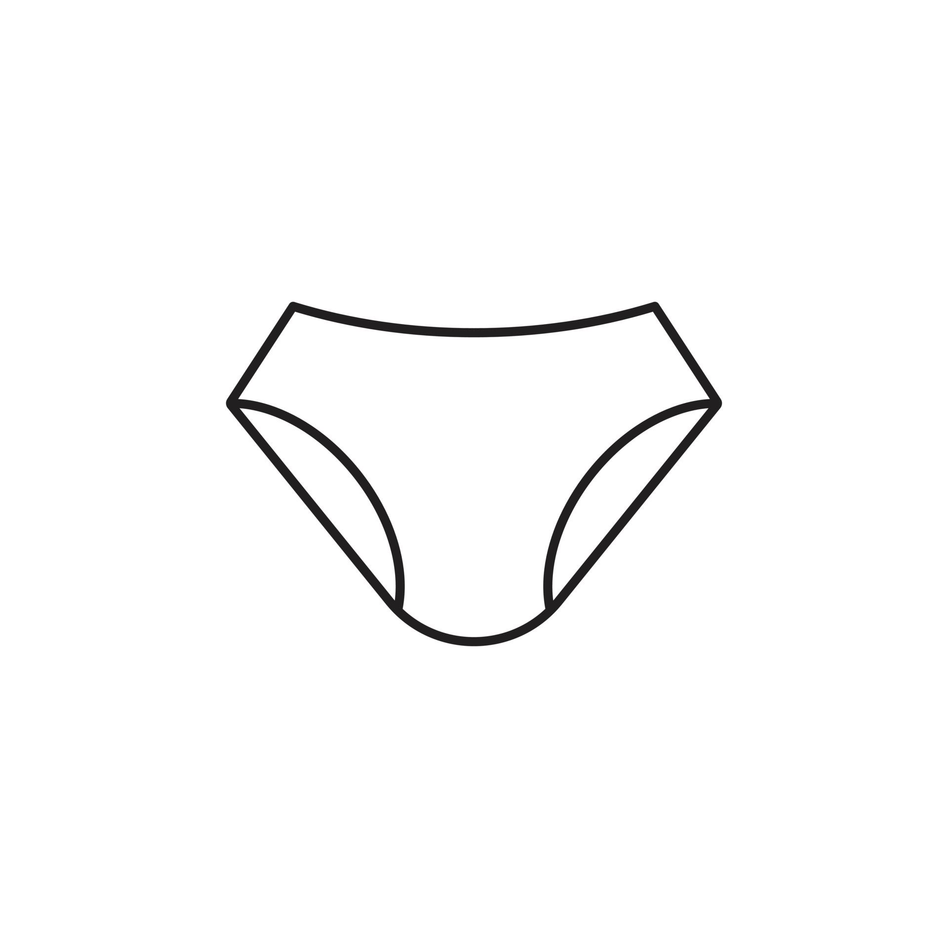 eps10 black vector man or woman underwear line art icon isolated on white  background. Underwear Pants Panties symbol in a simple flat trendy modern  style for your website design, logo, and mobile