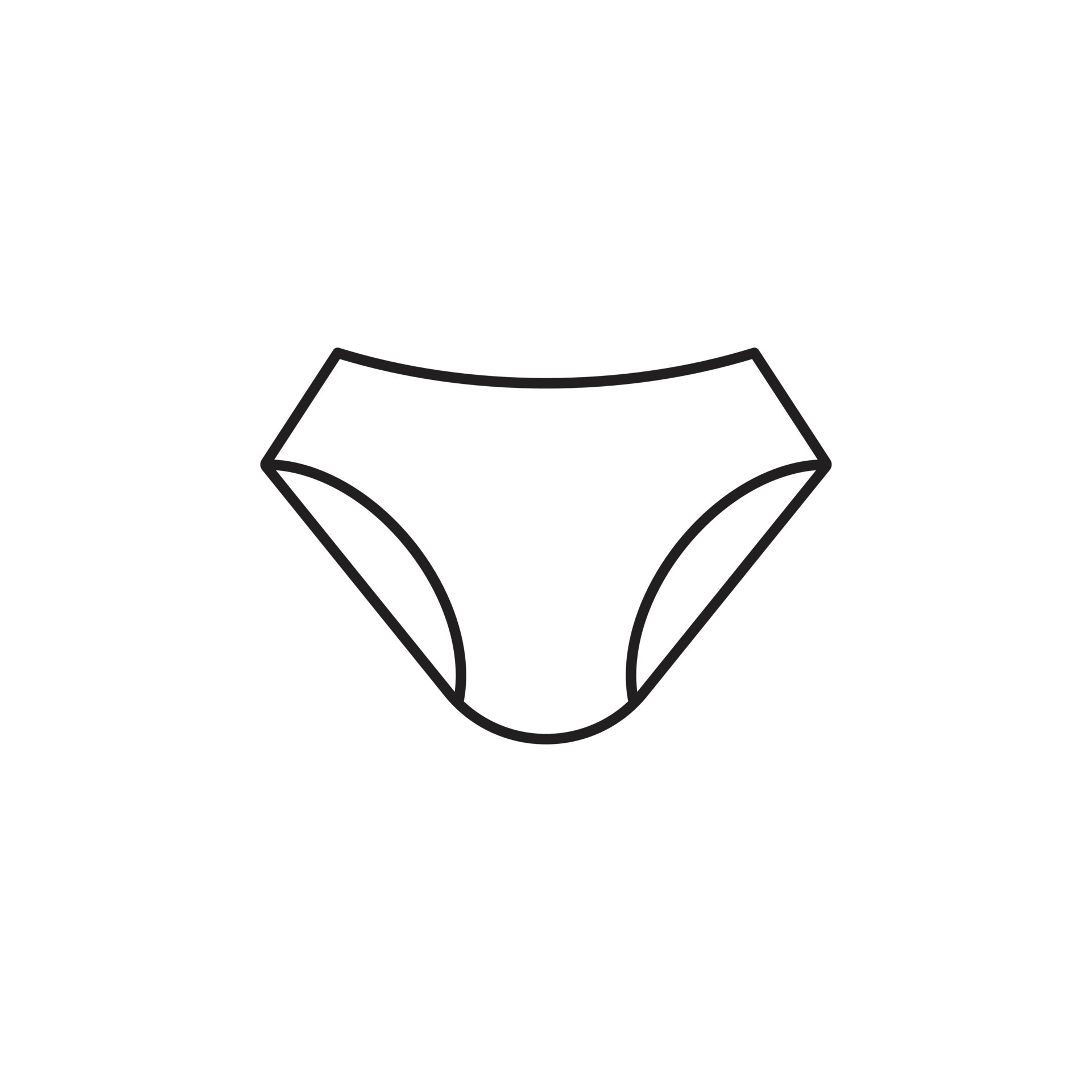 eps10 black vector man or woman underwear line art icon isolated on