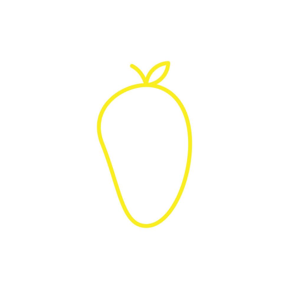 eps10 yellow vector mango fruit abstract line art icon isolated on white background. ripe or tropical outline symbol in a simple flat trendy modern style for your website design, logo, and mobile app