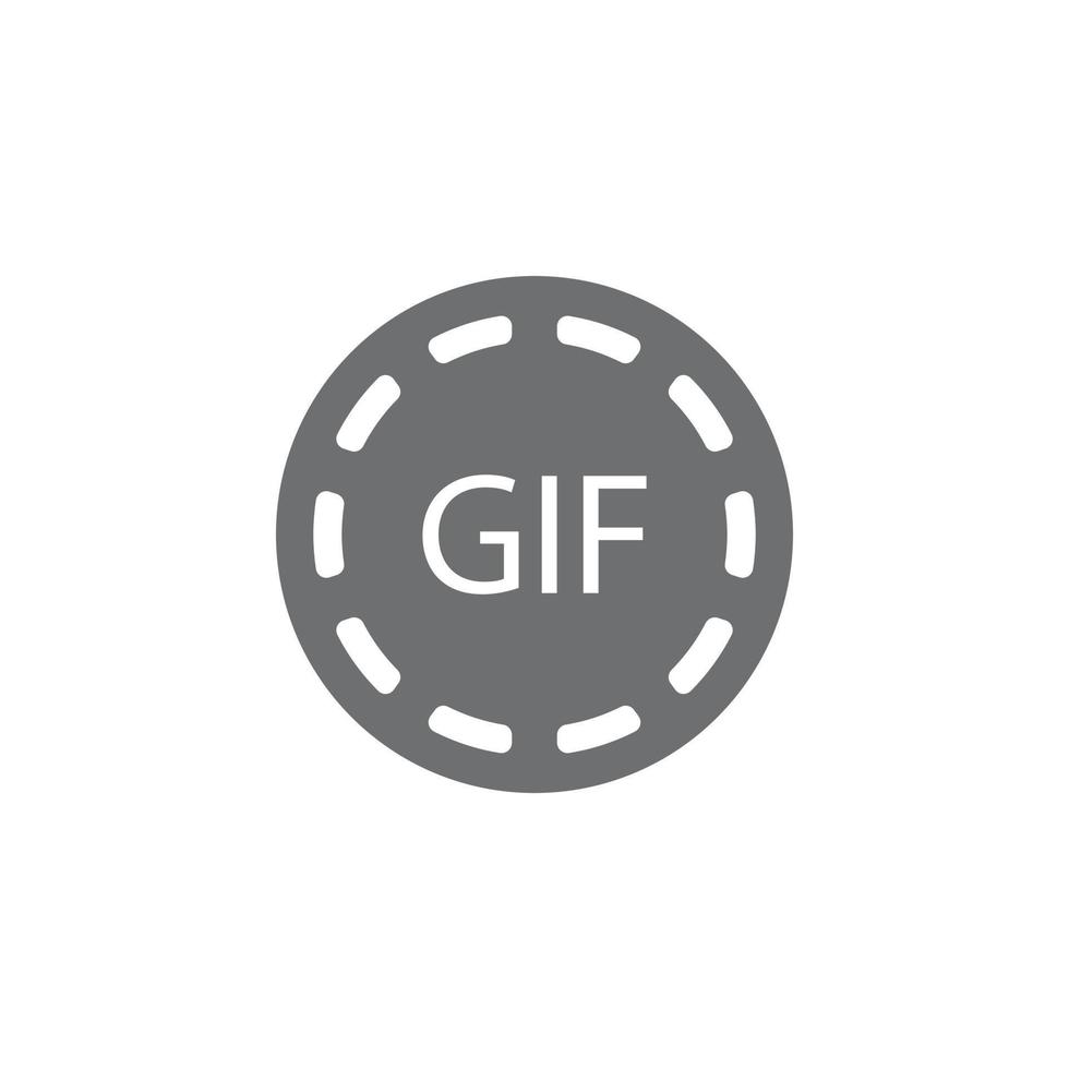 eps10 vector gris reproducir animación icono de arte sólido abstracto aislado sobre fondo blanco. símbolo de círculo gif en un estilo moderno y plano simple para el diseño de su sitio web, logotipo y aplicación móvil