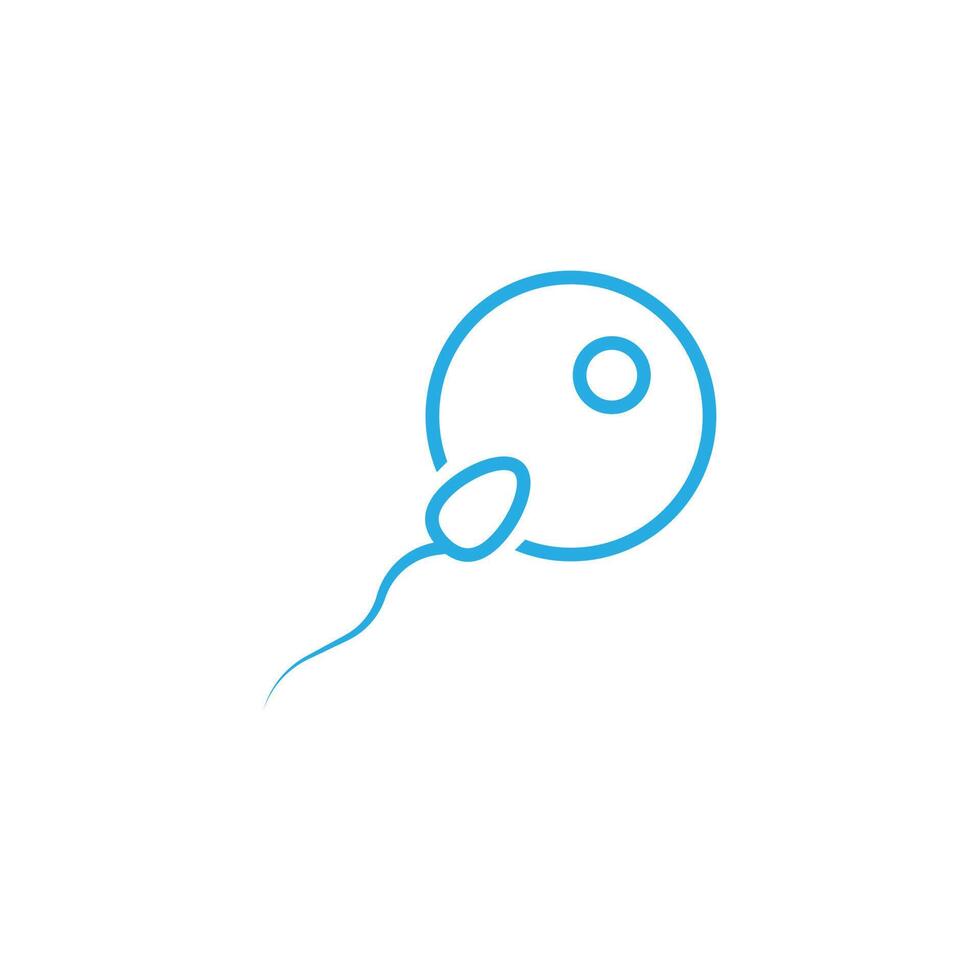 eps10 azul vector esperma y huevo línea arte icono aislado sobre fondo blanco. símbolo de esquema de fertilización o objetivo en un estilo moderno y plano simple para el diseño de su sitio web, logotipo y aplicación móvil