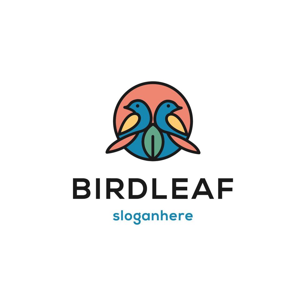 Bird leaf logo concept. Creative unusual logo with unique selling point. vector