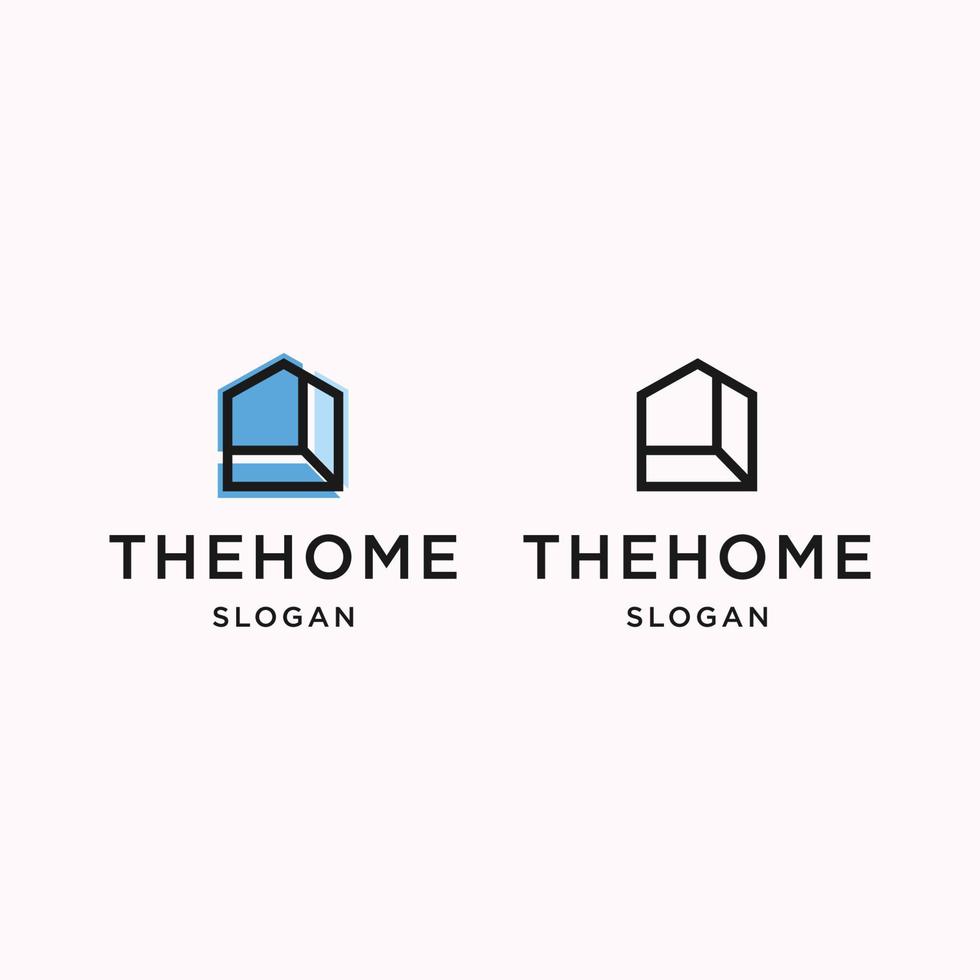 The home logo icon flat design template vector